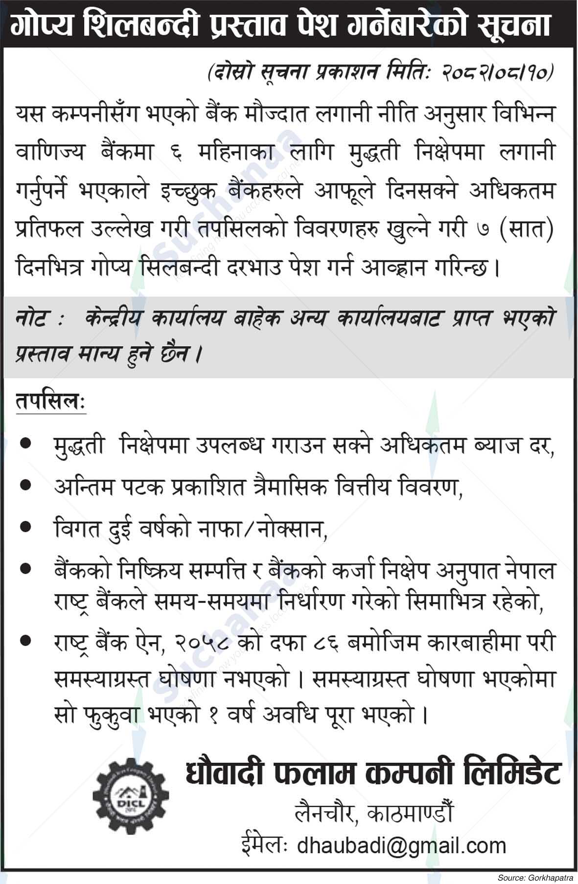 Dhauvadi Iron Company Limited