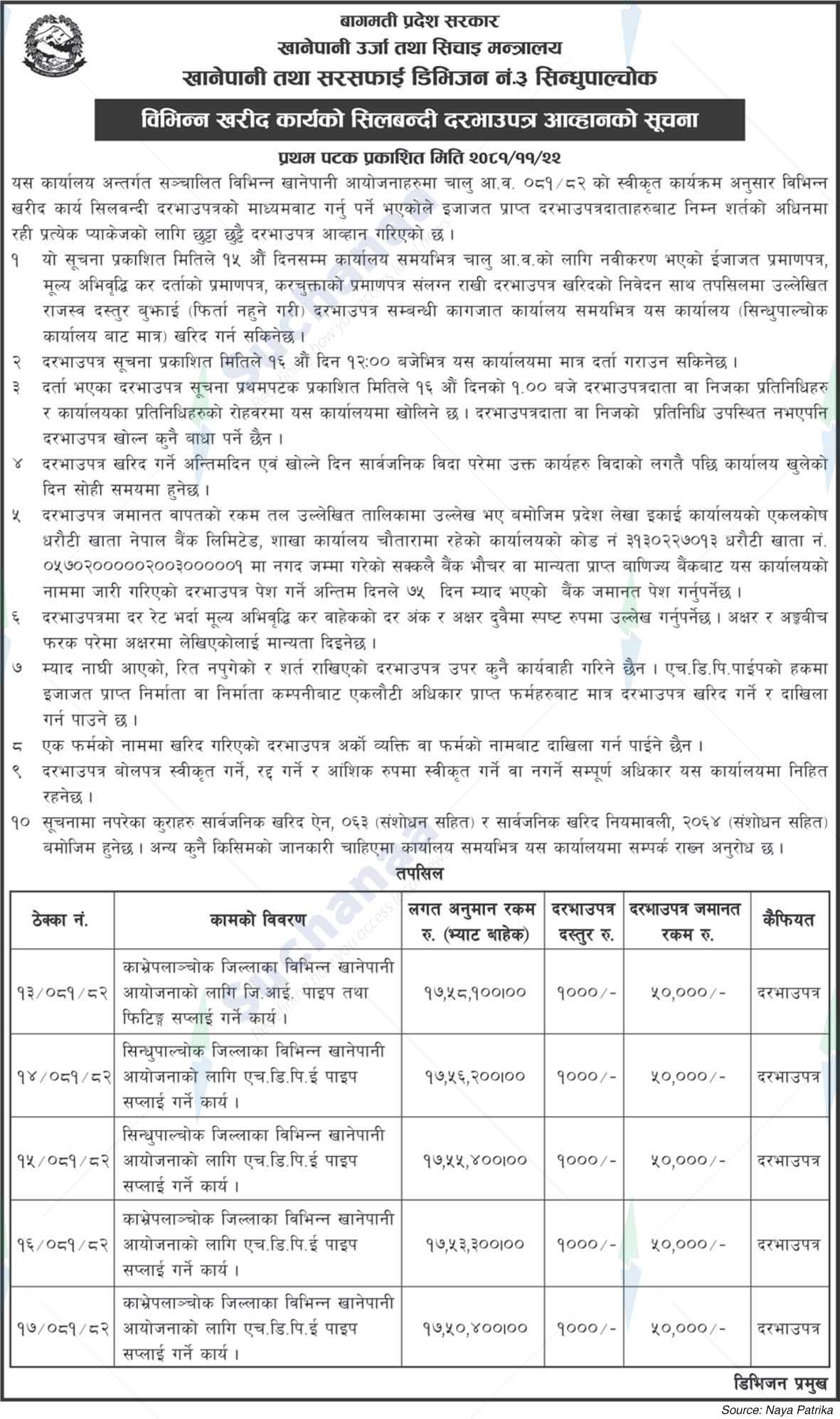 Water Supply and Sanitation Division No.3