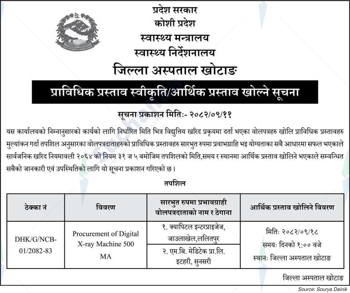 District Hospital , Khotang