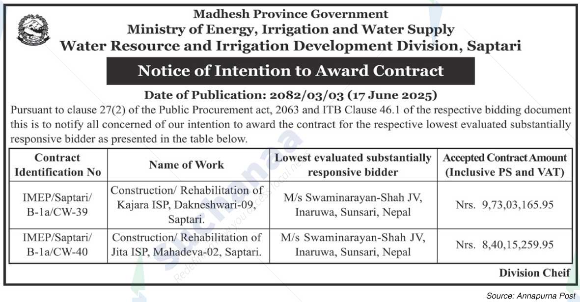 Water Resource and Irrigation Development Division, Saptari