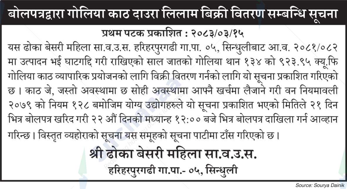 Shree Dhoka Besari Mahila Saa.Wa.Wo.Sa.