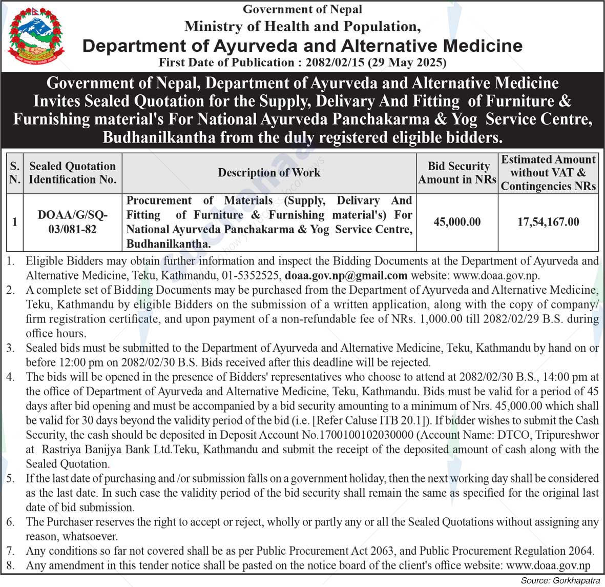 Department of Ayurveda and Alternative Medicine
