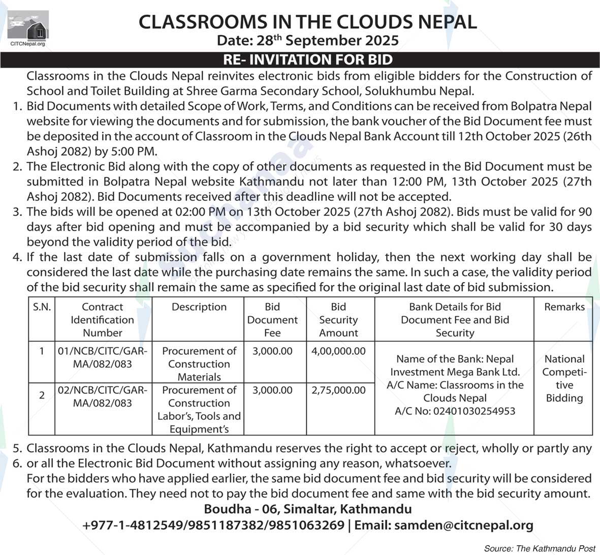 Classrooms In The Clouds Nepal