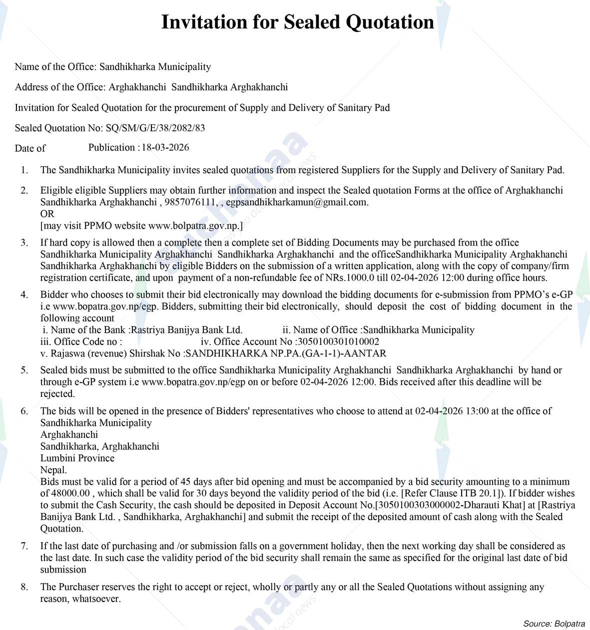 Sandhikharka Municipality