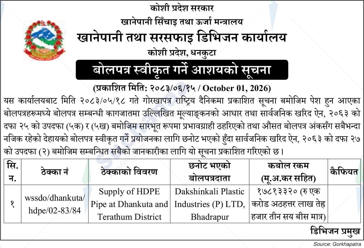 Water Supply and Sanitation Division Office, Dhankuta