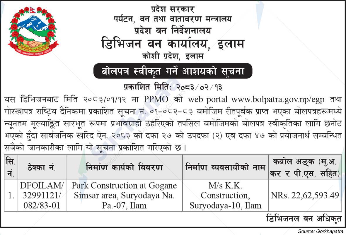 Division Forest Office, Ilam