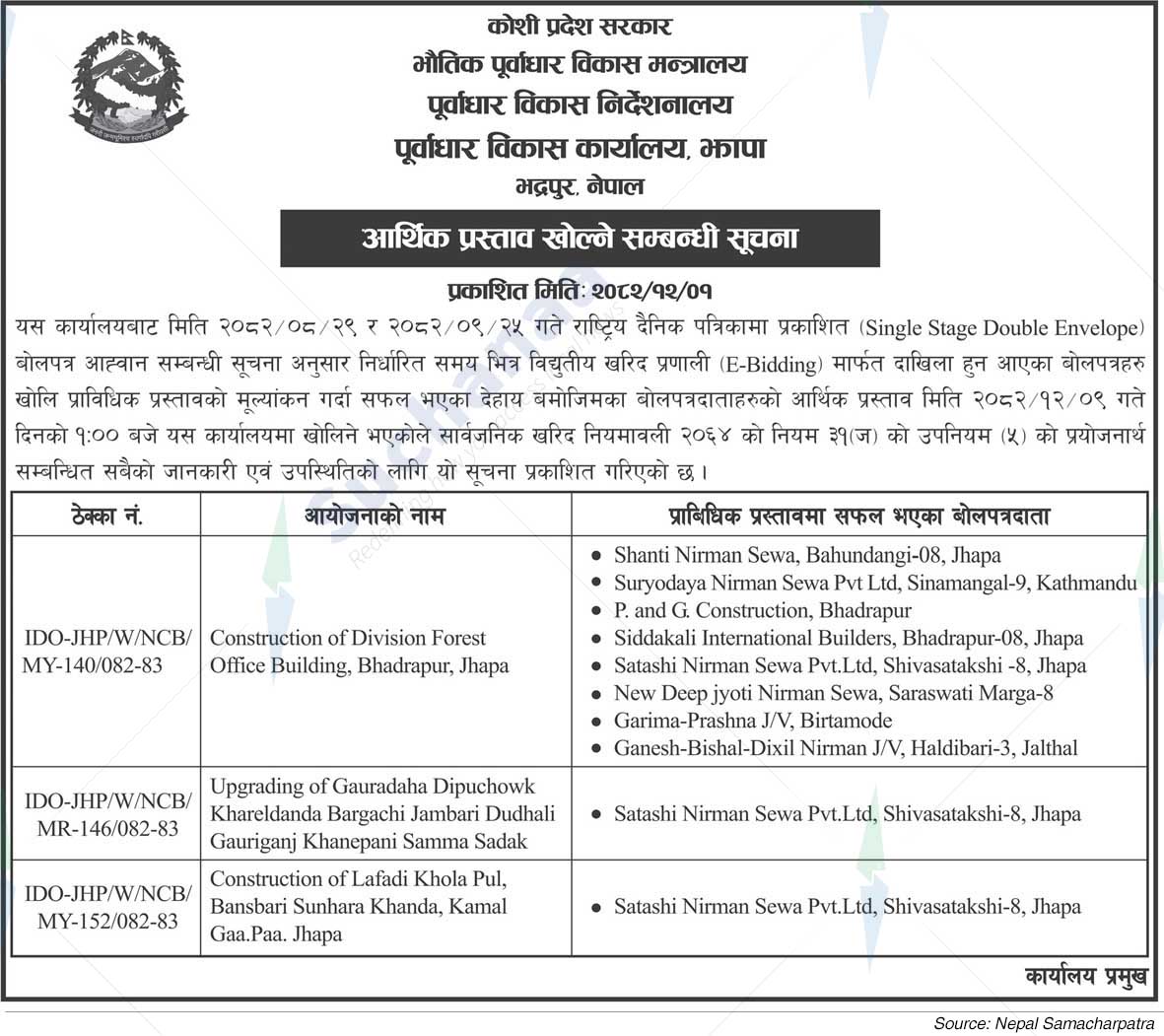 Infrastructure Development Office, Jhapa