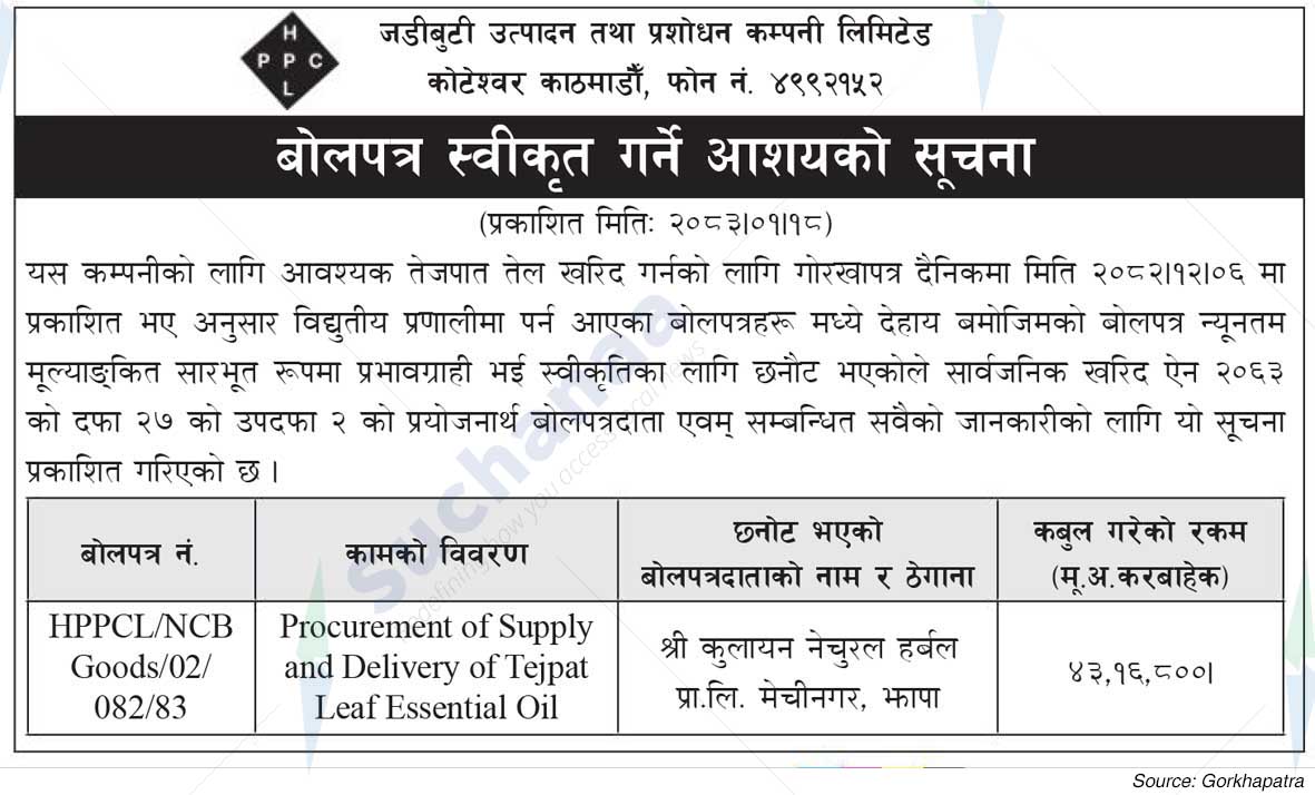 Herb Production and Processing Company Limited