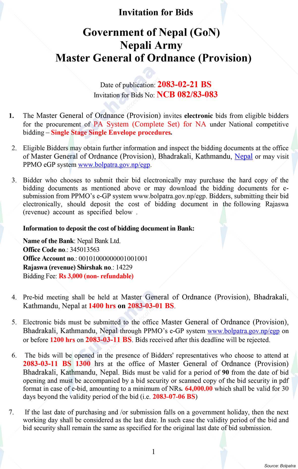 Master General of Ordnance (Provision)