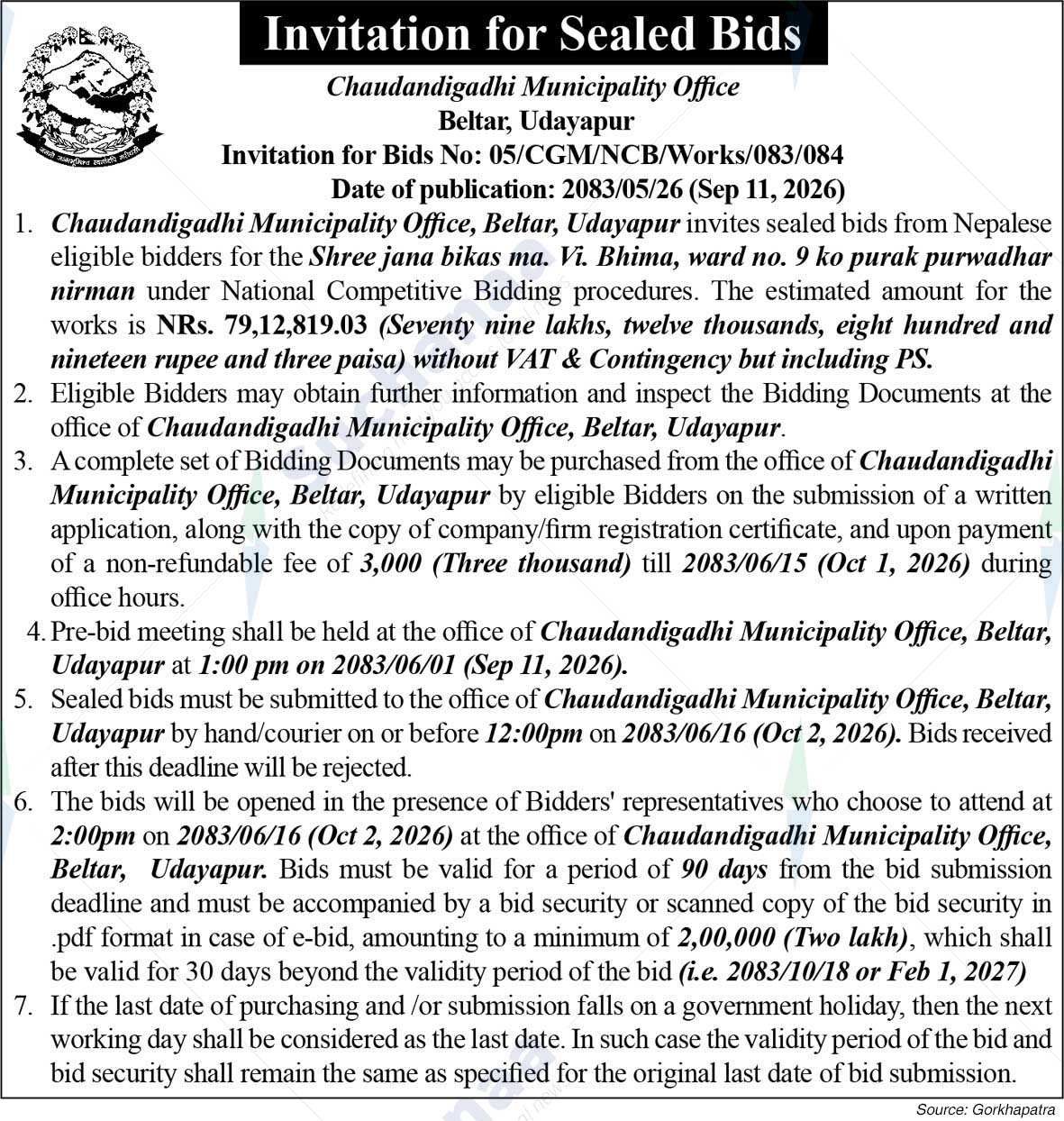 Chaudandigadhi Municipality