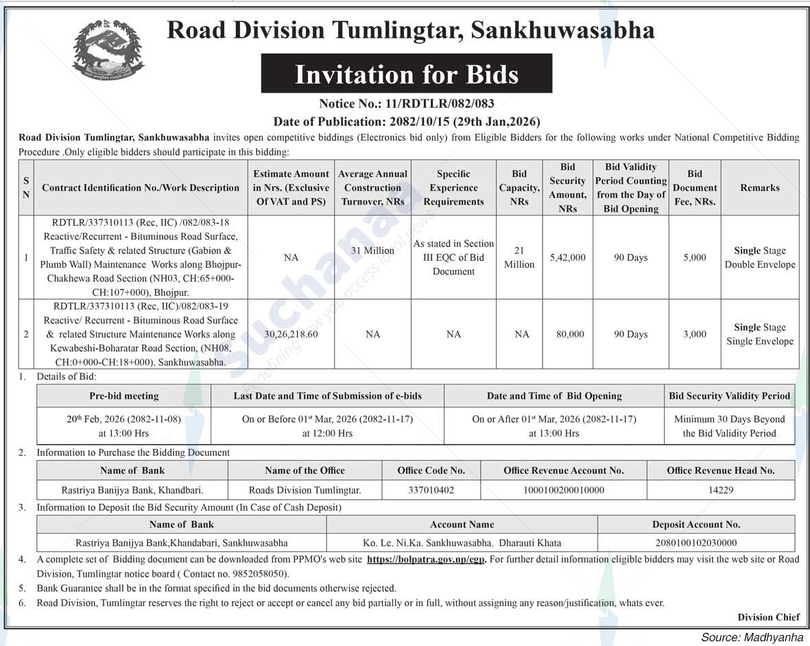 Road Division Tumlingtar, Sankhuwasabha