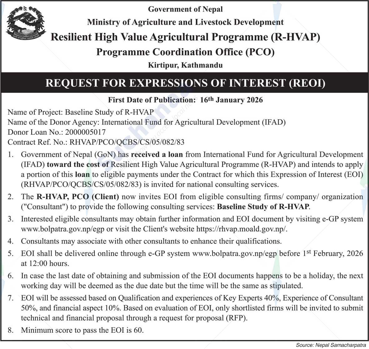 Resilient High Value Agricultural Programme (R-HVAP), Kirtipur, Kathmandu