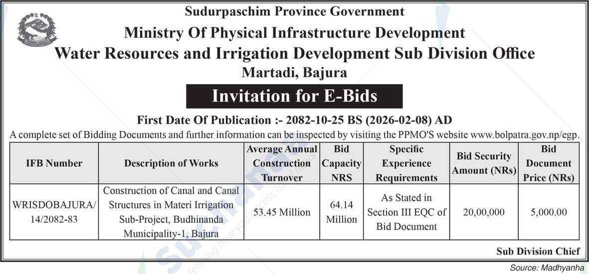 Water Resources and Irrigation Development Sub Division Office Martadi, Bajura