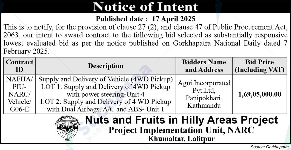Nuts and Fruits in Hilly Areas Project