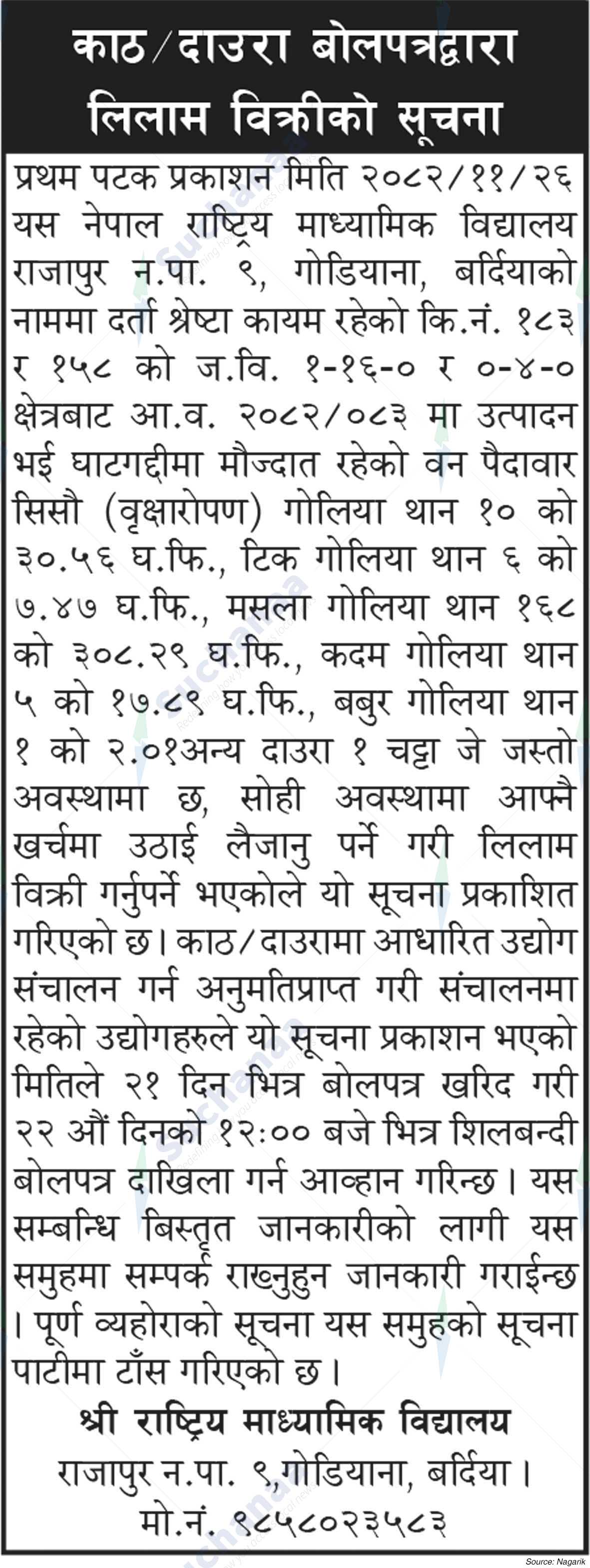 Shree Nepal Rastriya Secondary School, Bardiya