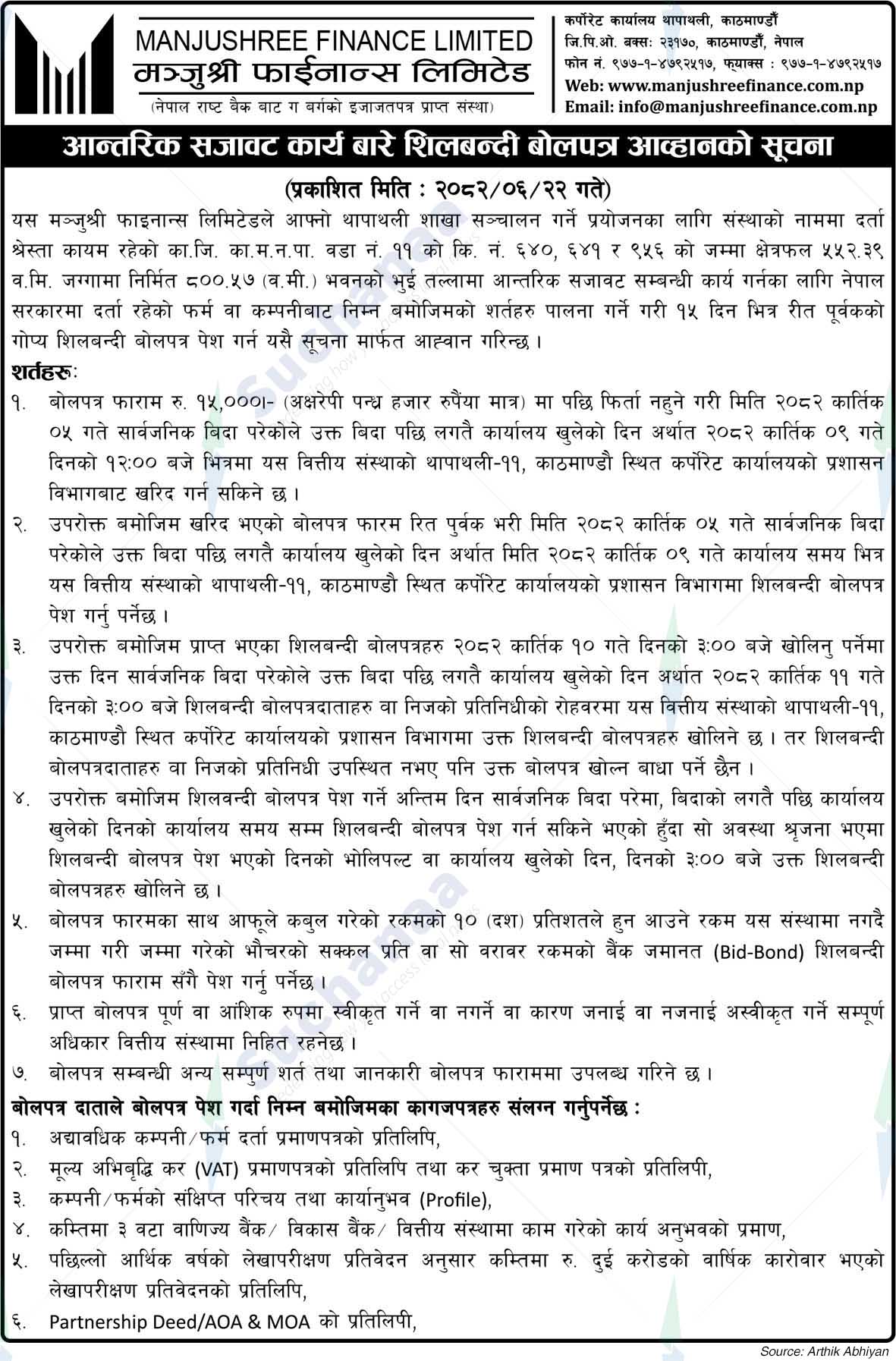 Manjushree Finance Limited
