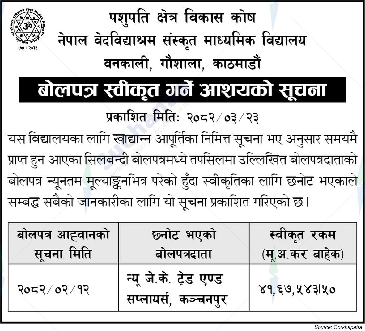 Nepal Ved Vidyashram Sanskrit Secondary School