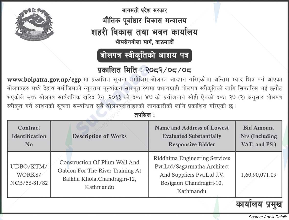 Urban Development and Building Office, Bhimsengola Road, Kathmandu