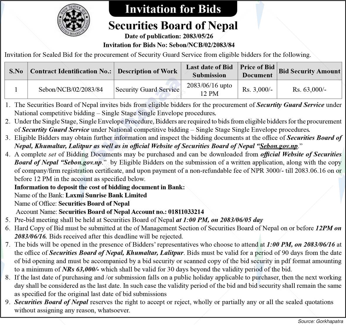 Securities Board of Nepal (SEBON)