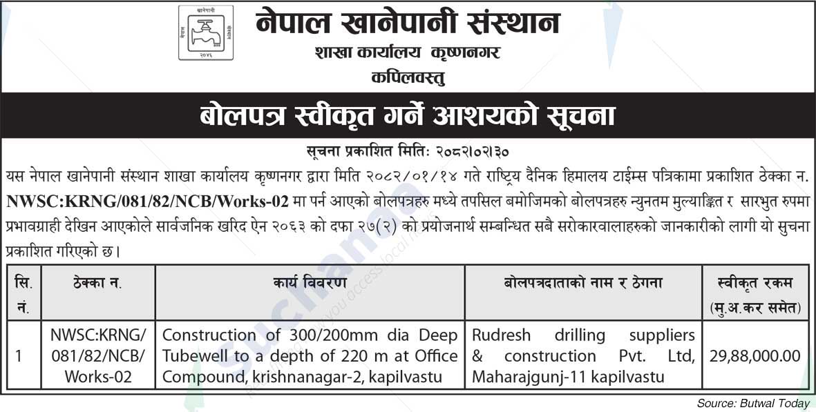 Nepal Water Supply Corporation (NSC)