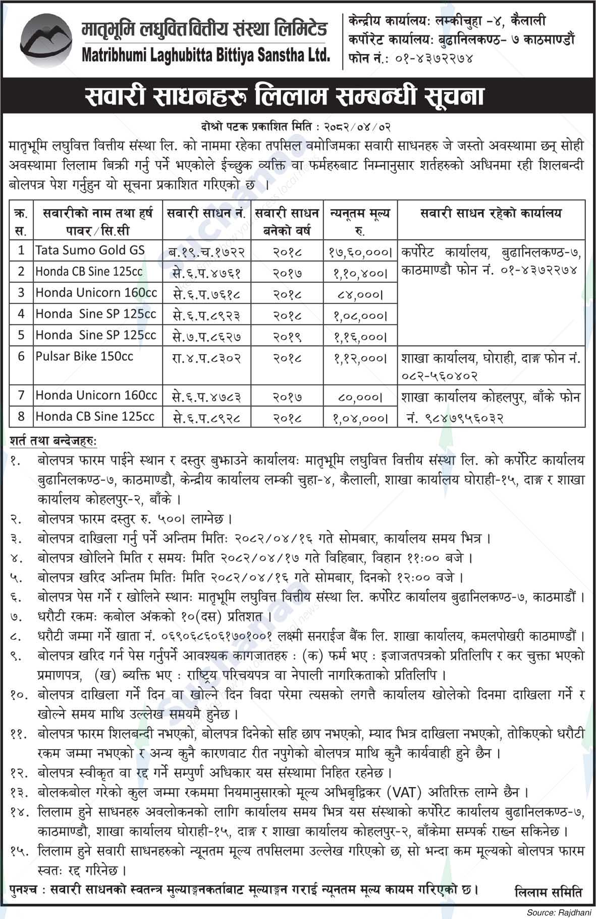 Matribhumi Laghubitta Bittiya Sanstha Ltd.