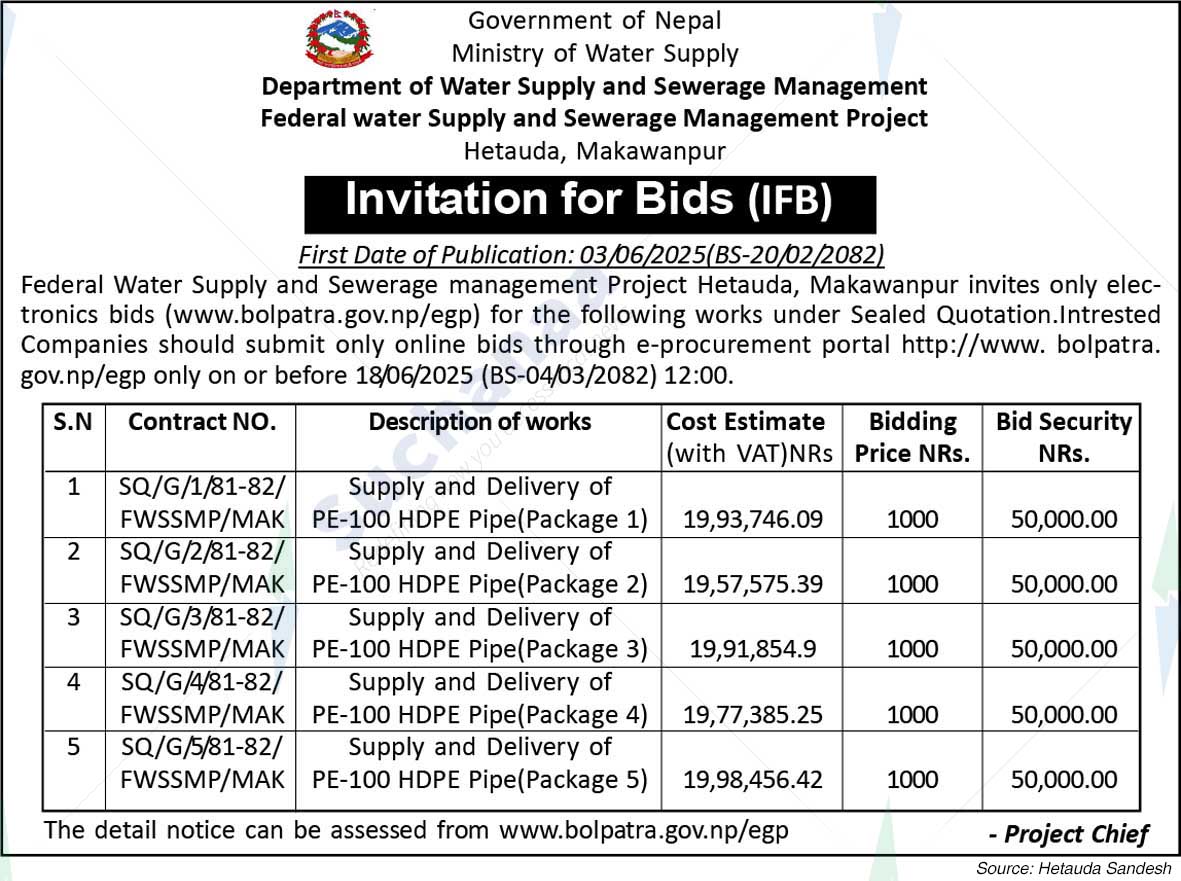 Federal Water Supply and Sewerage Management Project, Hetauda
