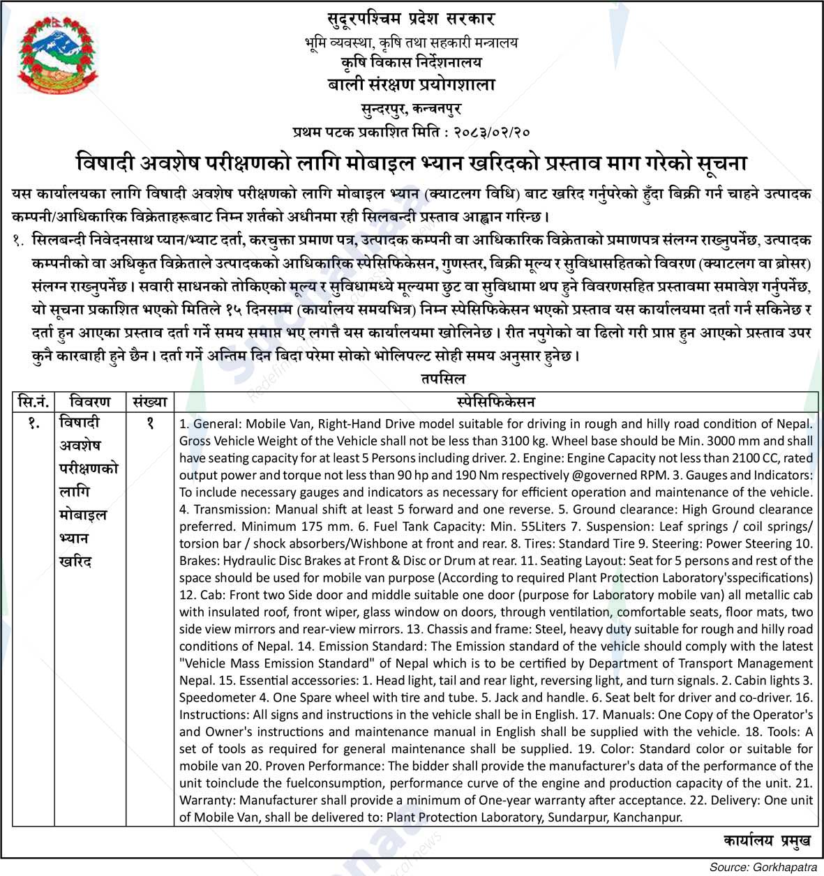 Plant Protection Laboratory, Kanchanpur