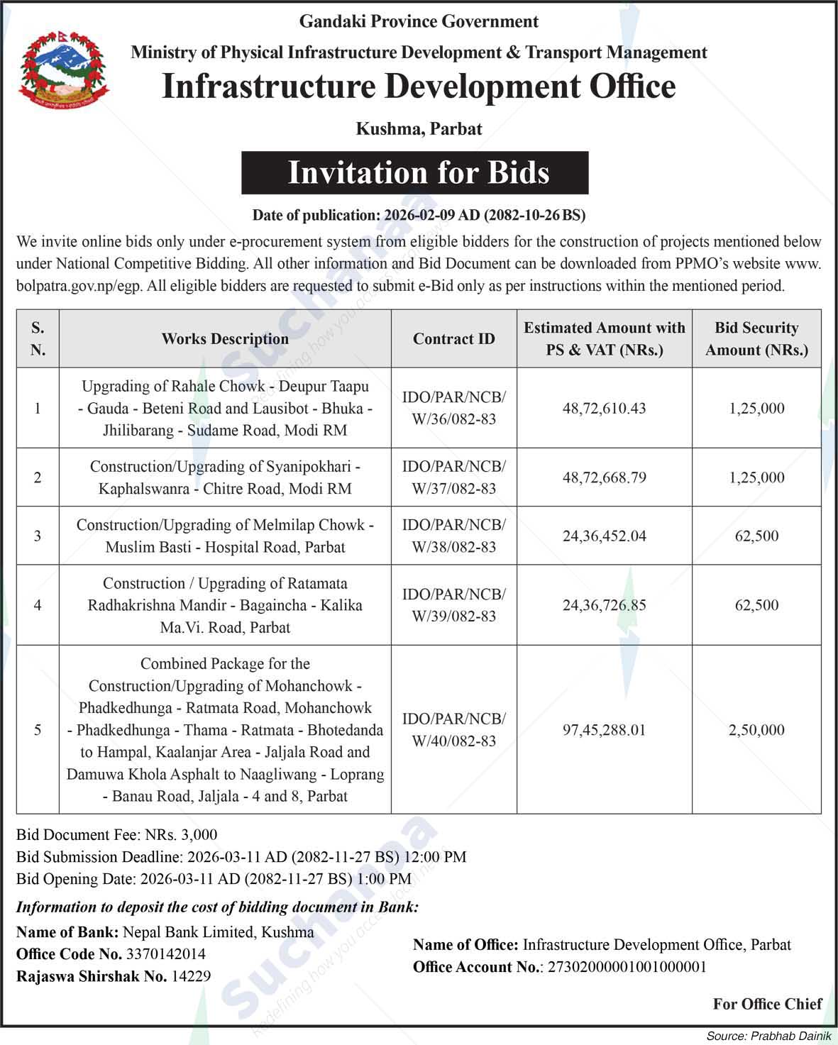 Infrastructure Development Office, Kushma, Parbat