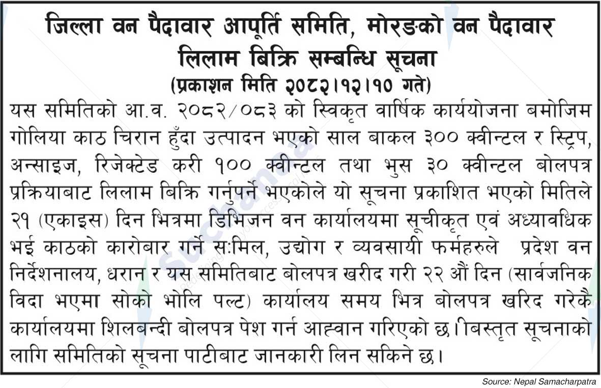 Jilla Ban Paidawar Aapurti Samiti, Morang