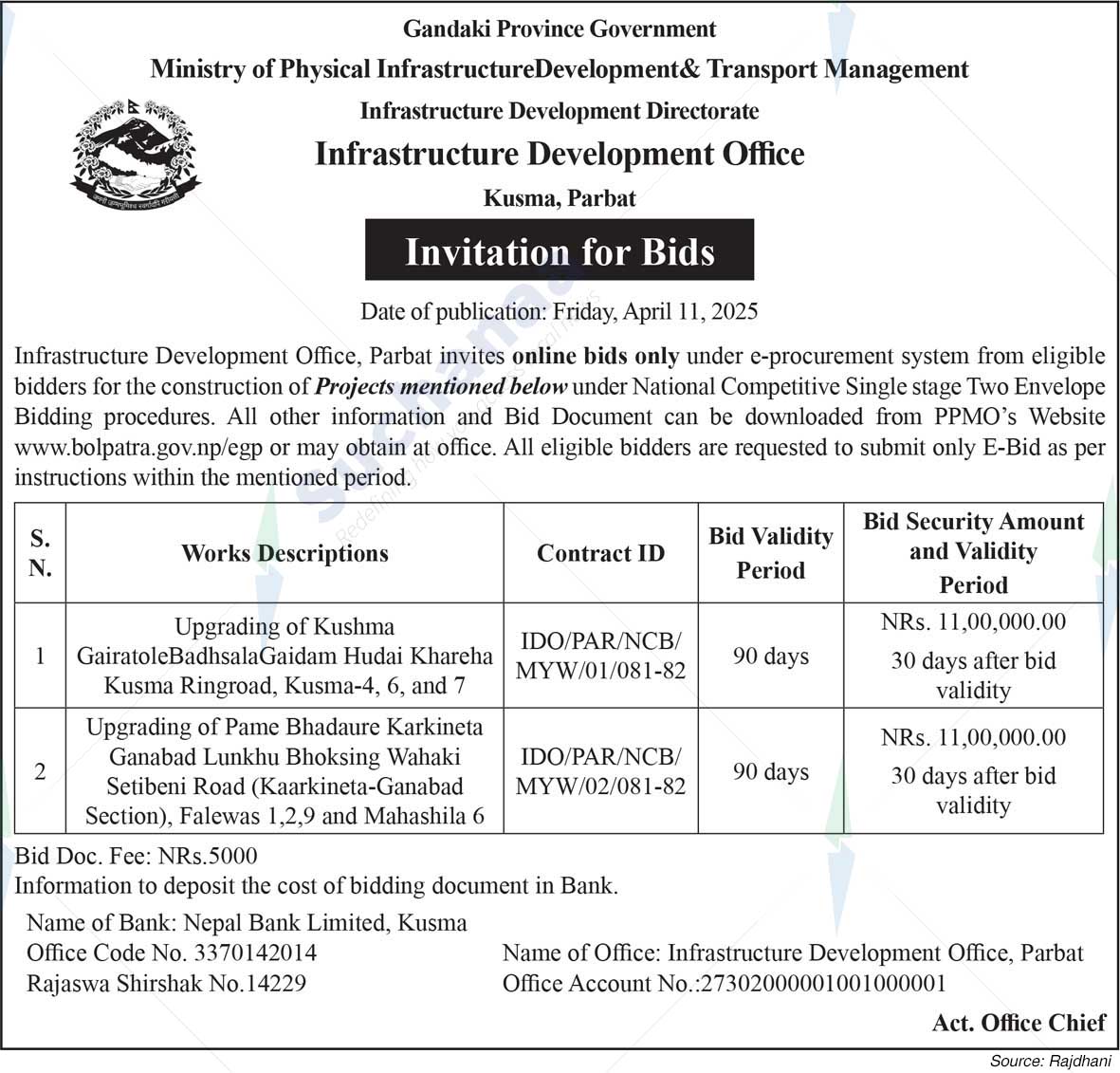 Infrastructure Development Office