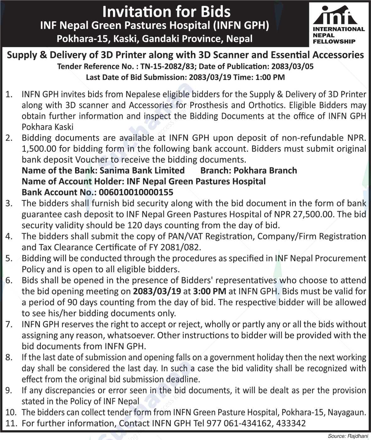 INF Nepal Green Pastures Hospital (INFN GPH)