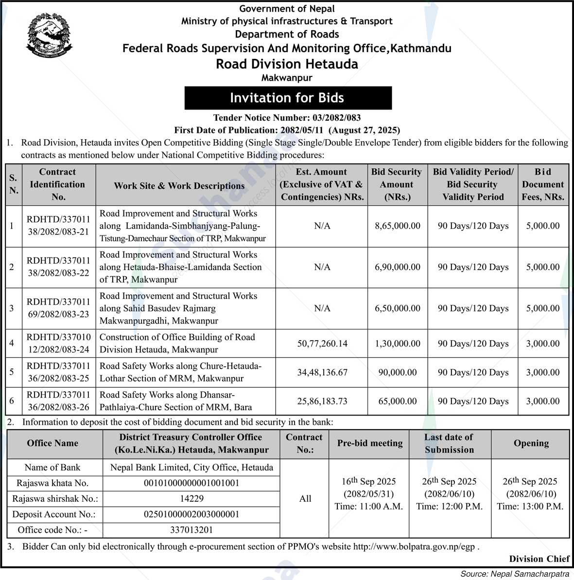 Road Division Hetauda