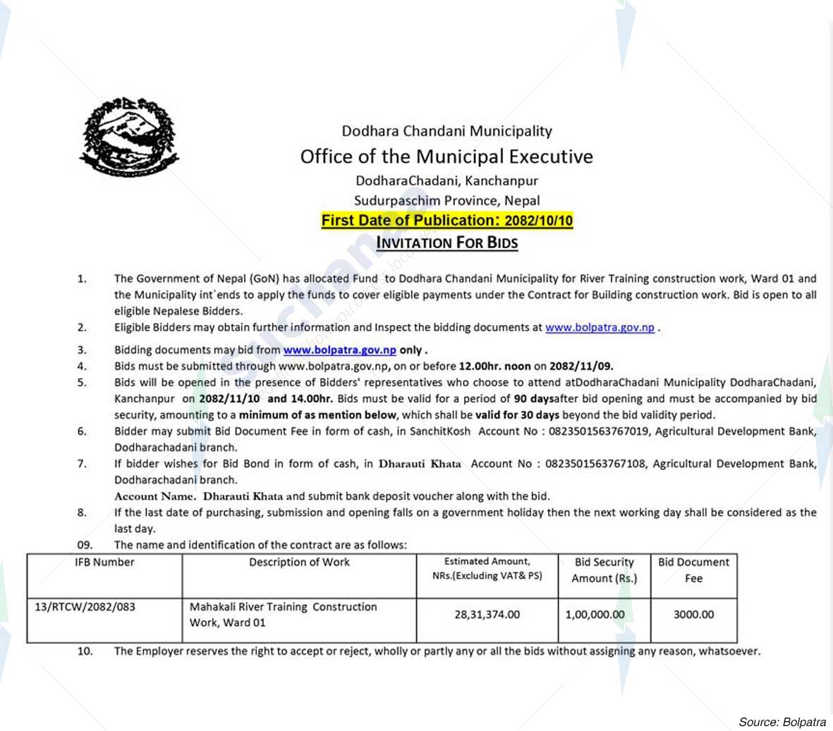 Dodhara Chandani Municipality