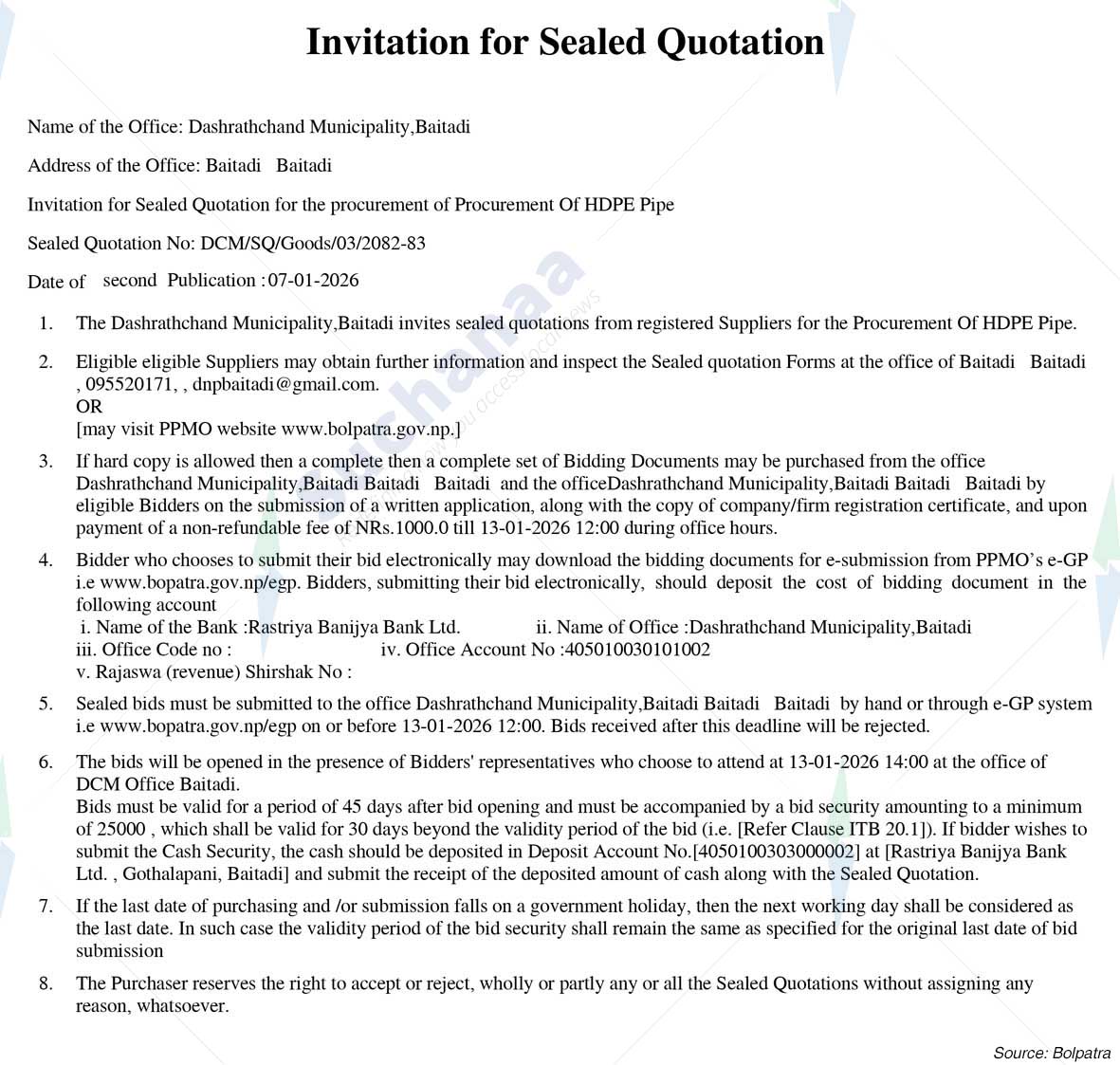 Dasharathchand Municipality