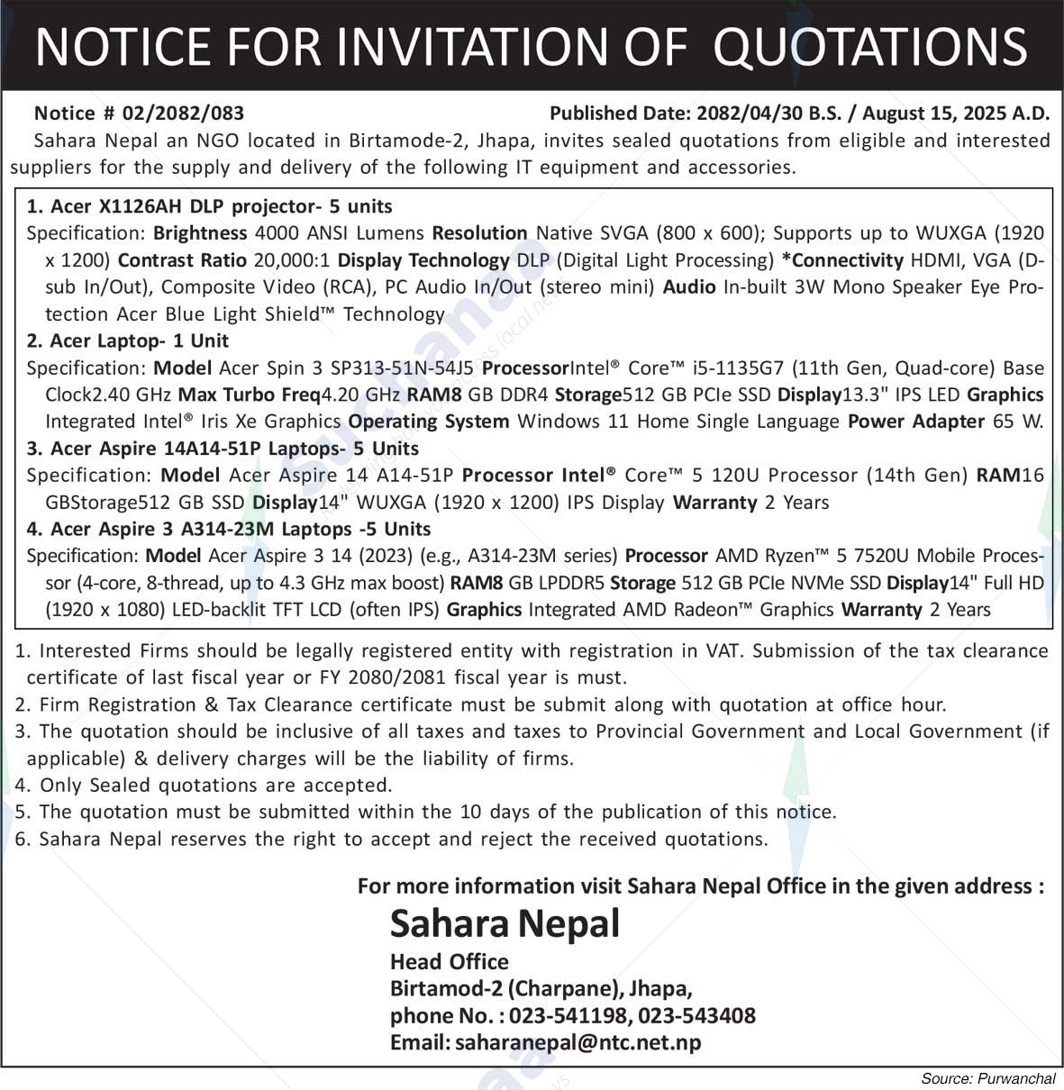 Sahara Nepal (Saccos) Ltd.