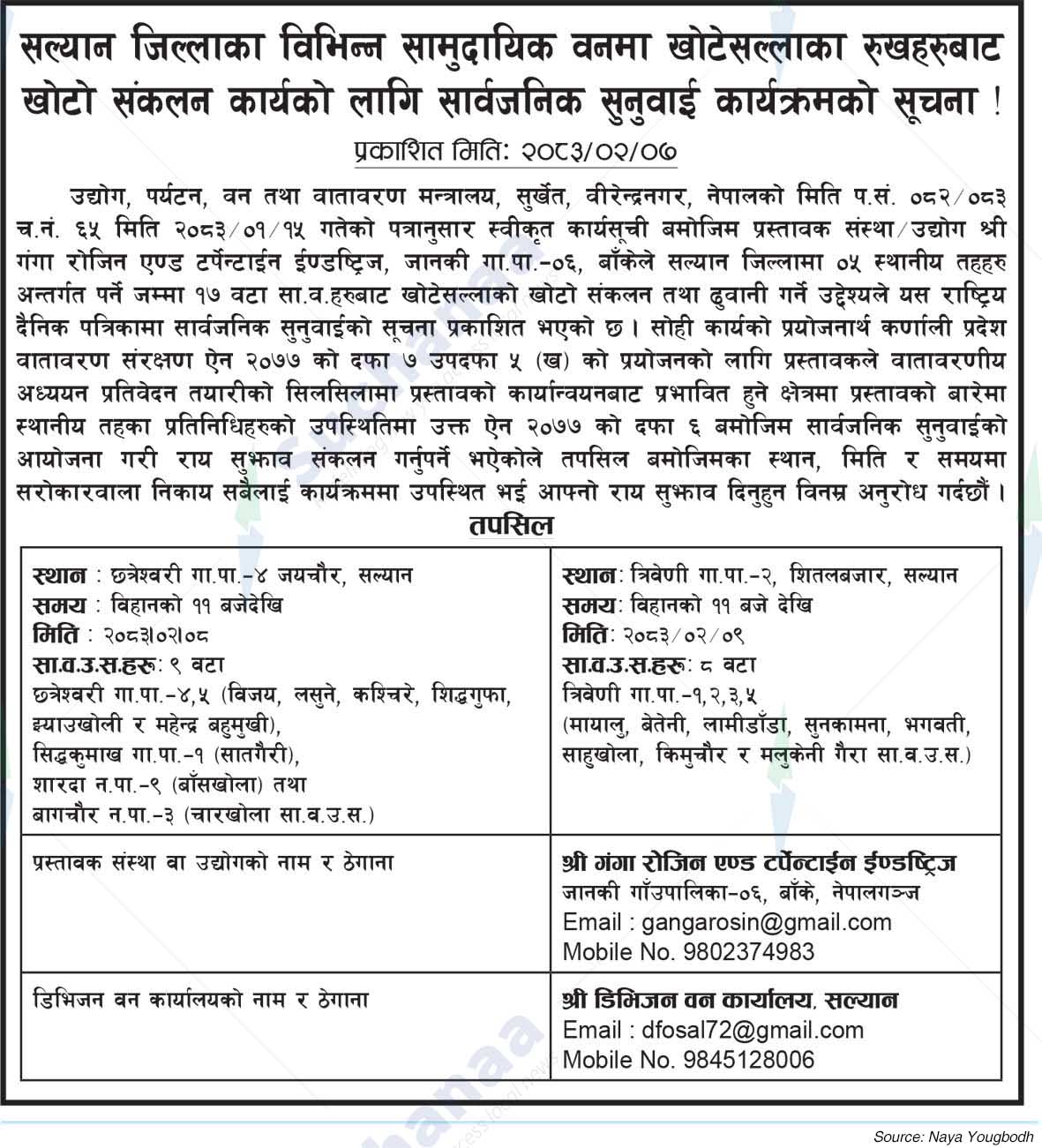 Shree Ganga Rosin and Turpentine Industries, Banke