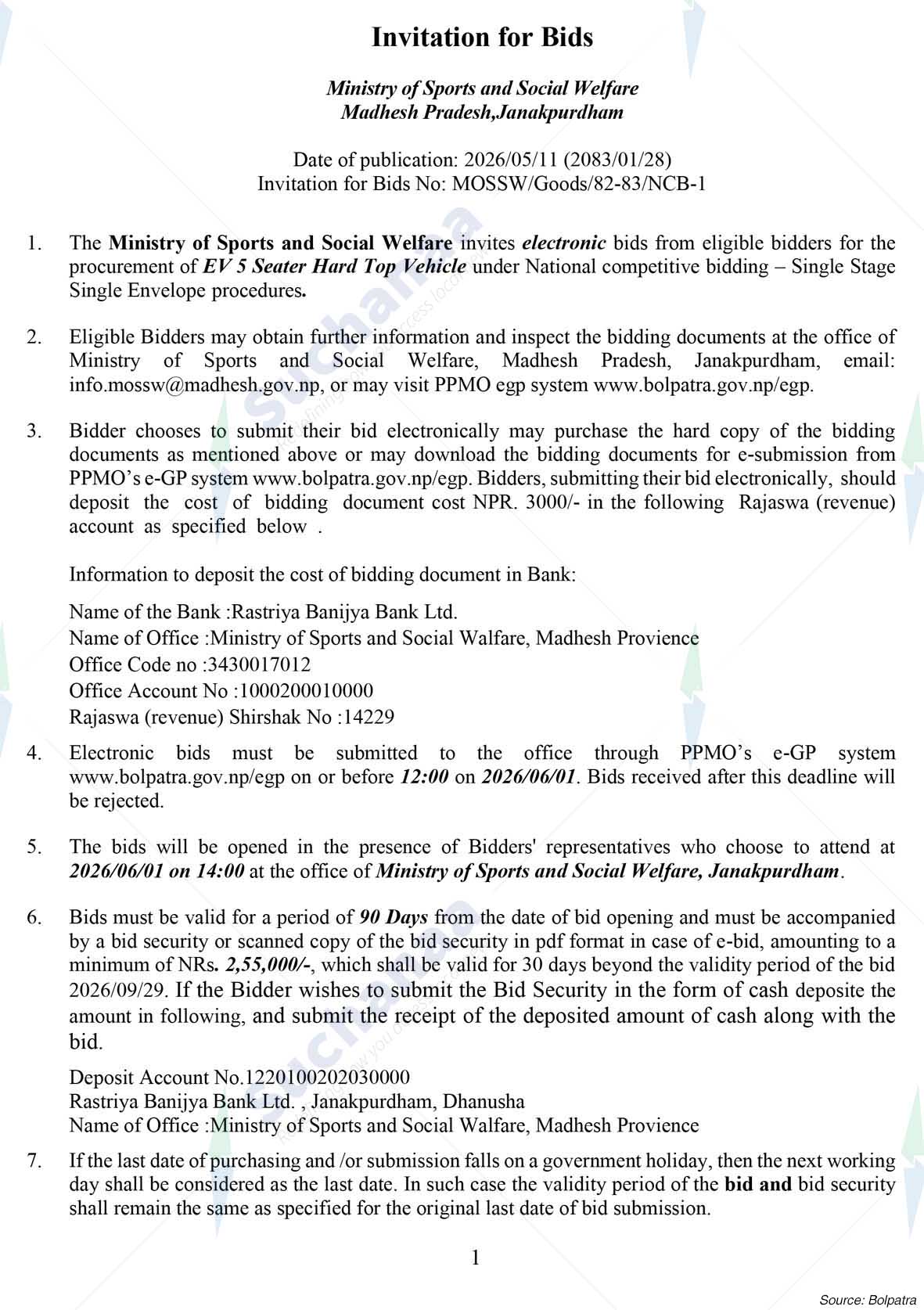 Ministry of Sports and Social Welfare, Madhesh