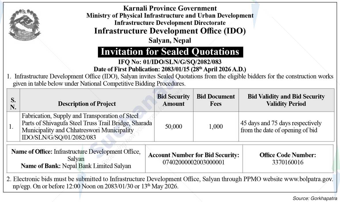 Infrastructure Development Office (IDO), Salyan