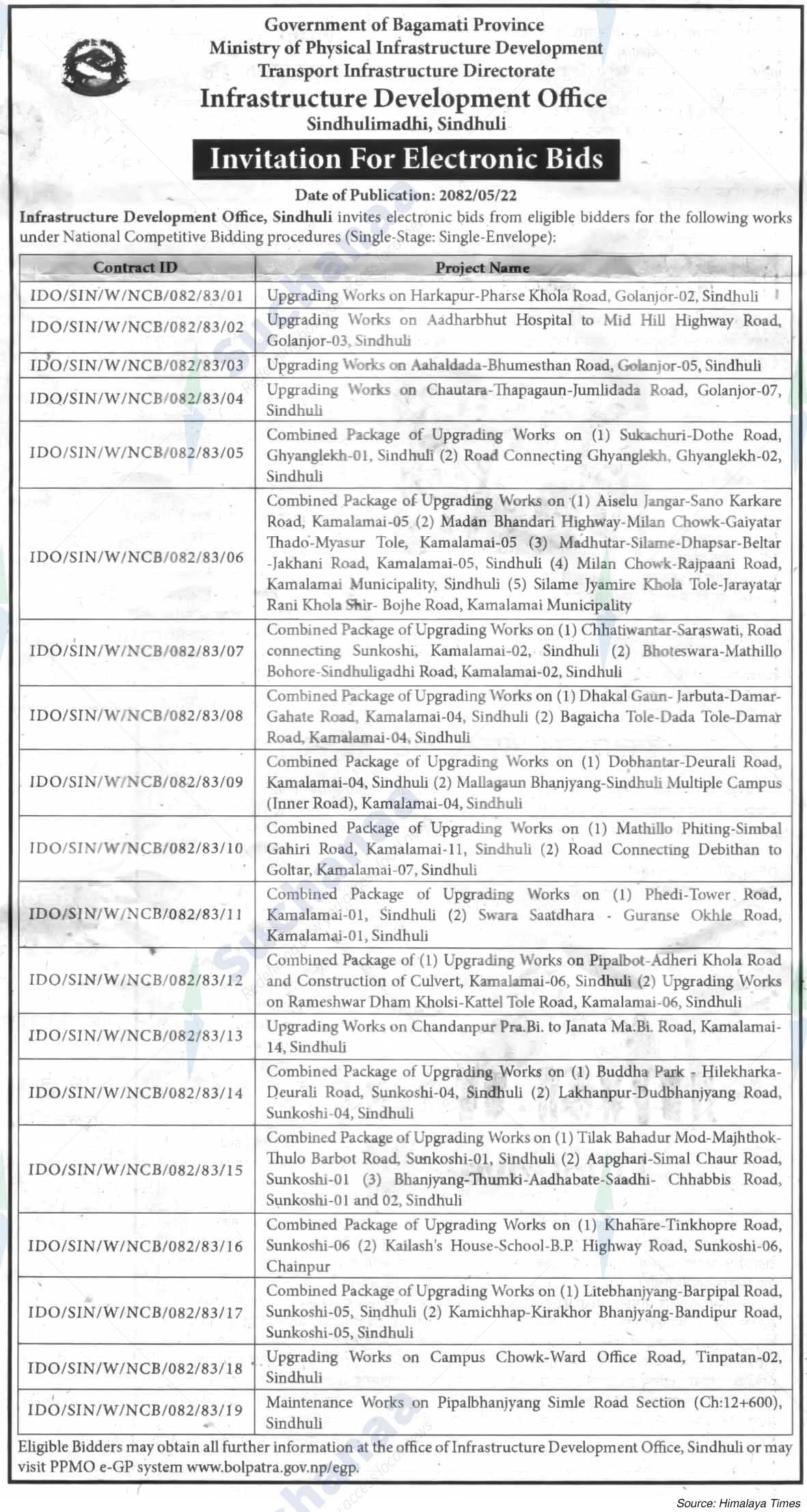 Infrastructure Development Office, Sindhuli,