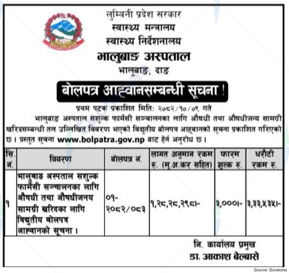 Bhalubang Hospital, Bhalubang, Dang