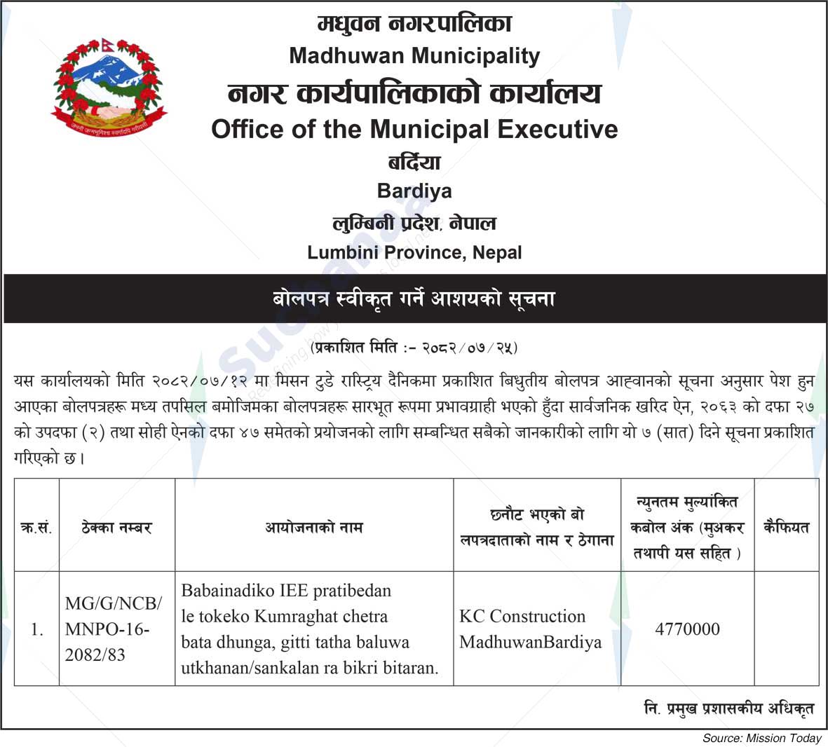 Madhuwan Municipality