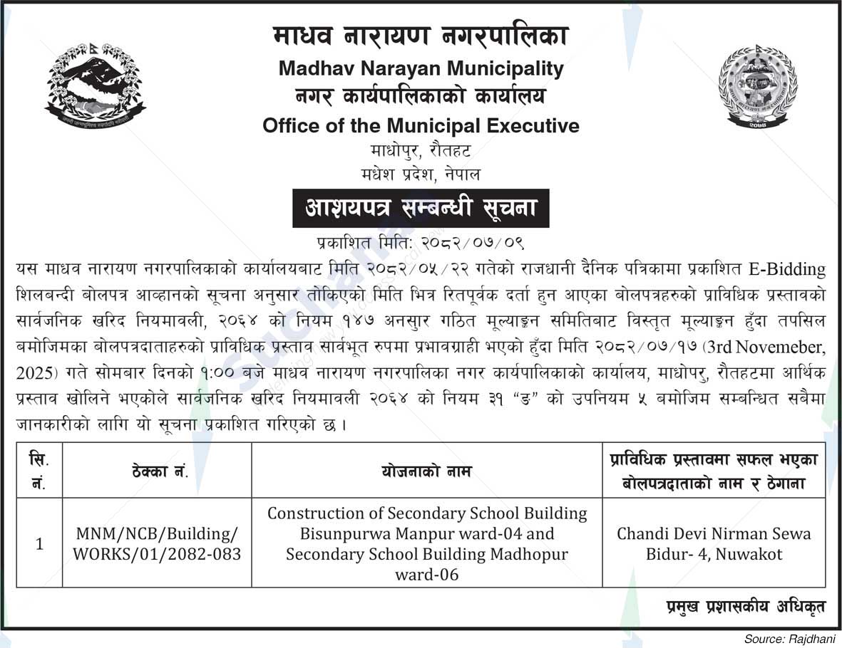 Madhav Narayan Municipality