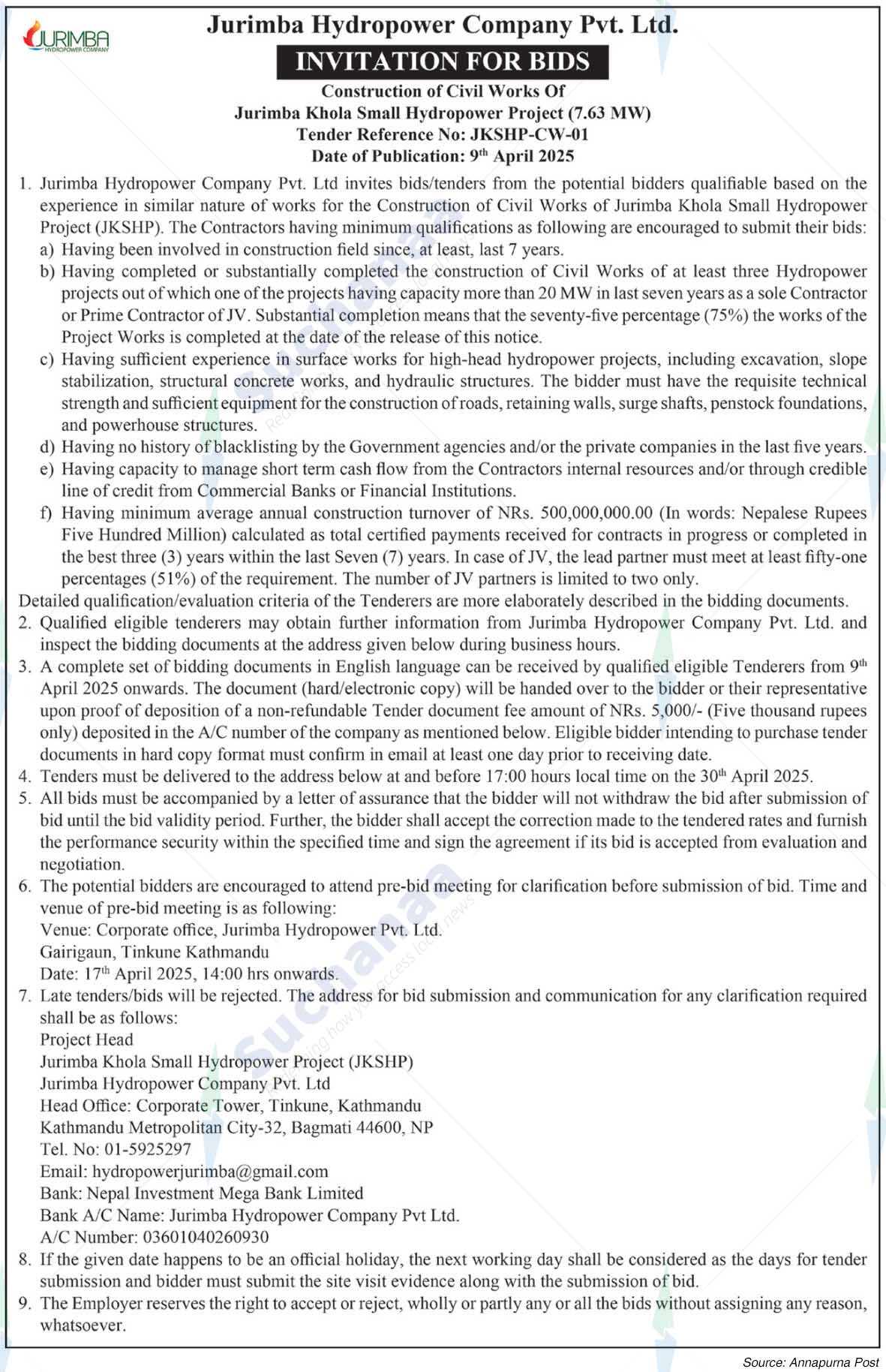 Jurimba Hydropower Company Pvt. Ltd.
