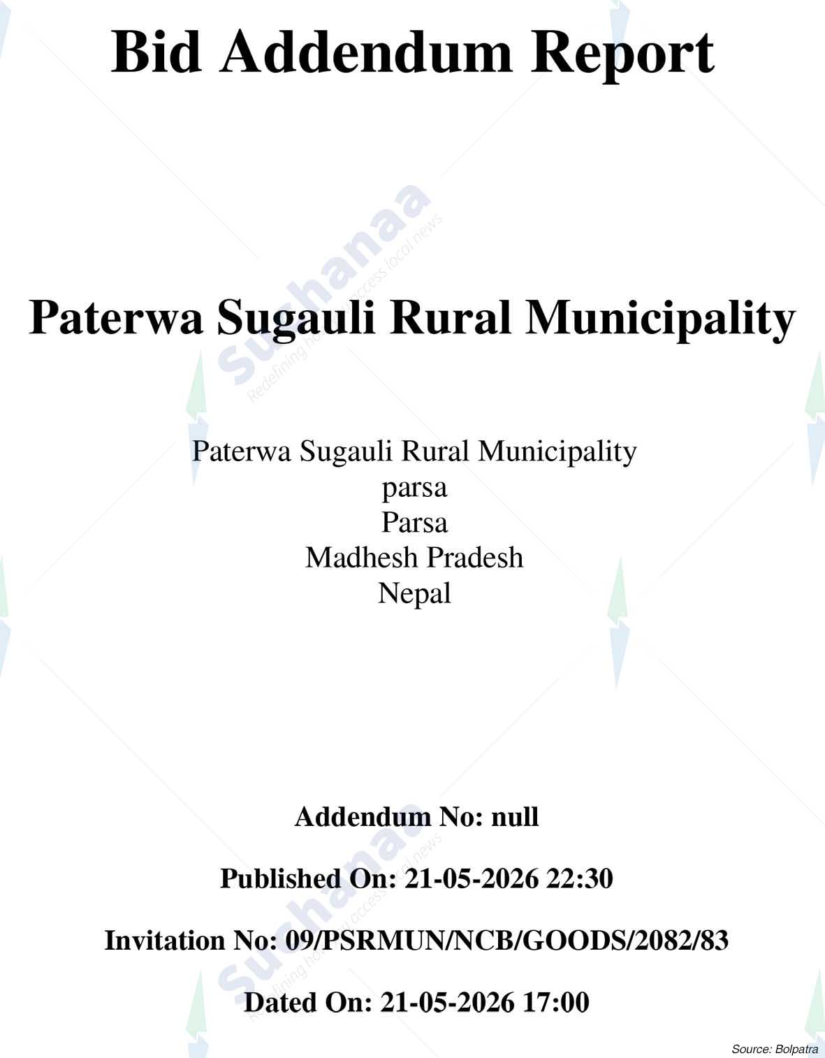 Paterwa Sugauli Rural Municipality
