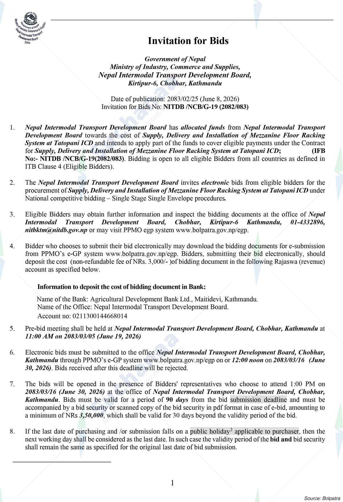 Nepal Intermodal Transport Development Board
