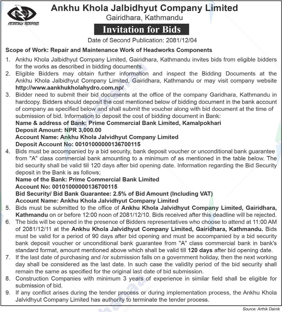 Ankhu Khola Jalbidhyut Company Limited