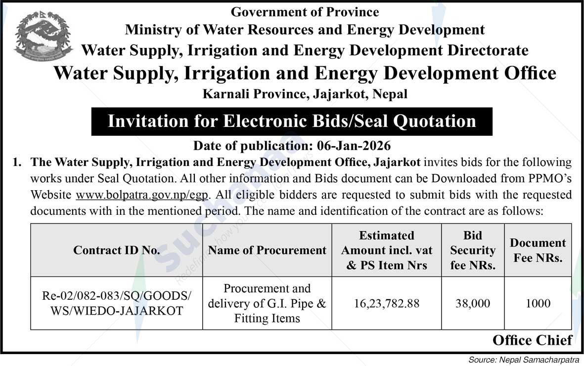 Water Supply, Irrigation and Energy Development Office, Jajarkot