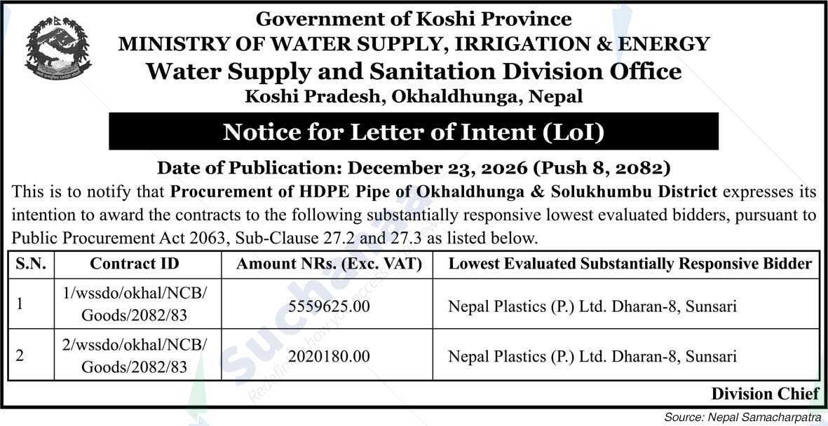 Water Supply and Sanitation Division Office, Koshi Pradesh