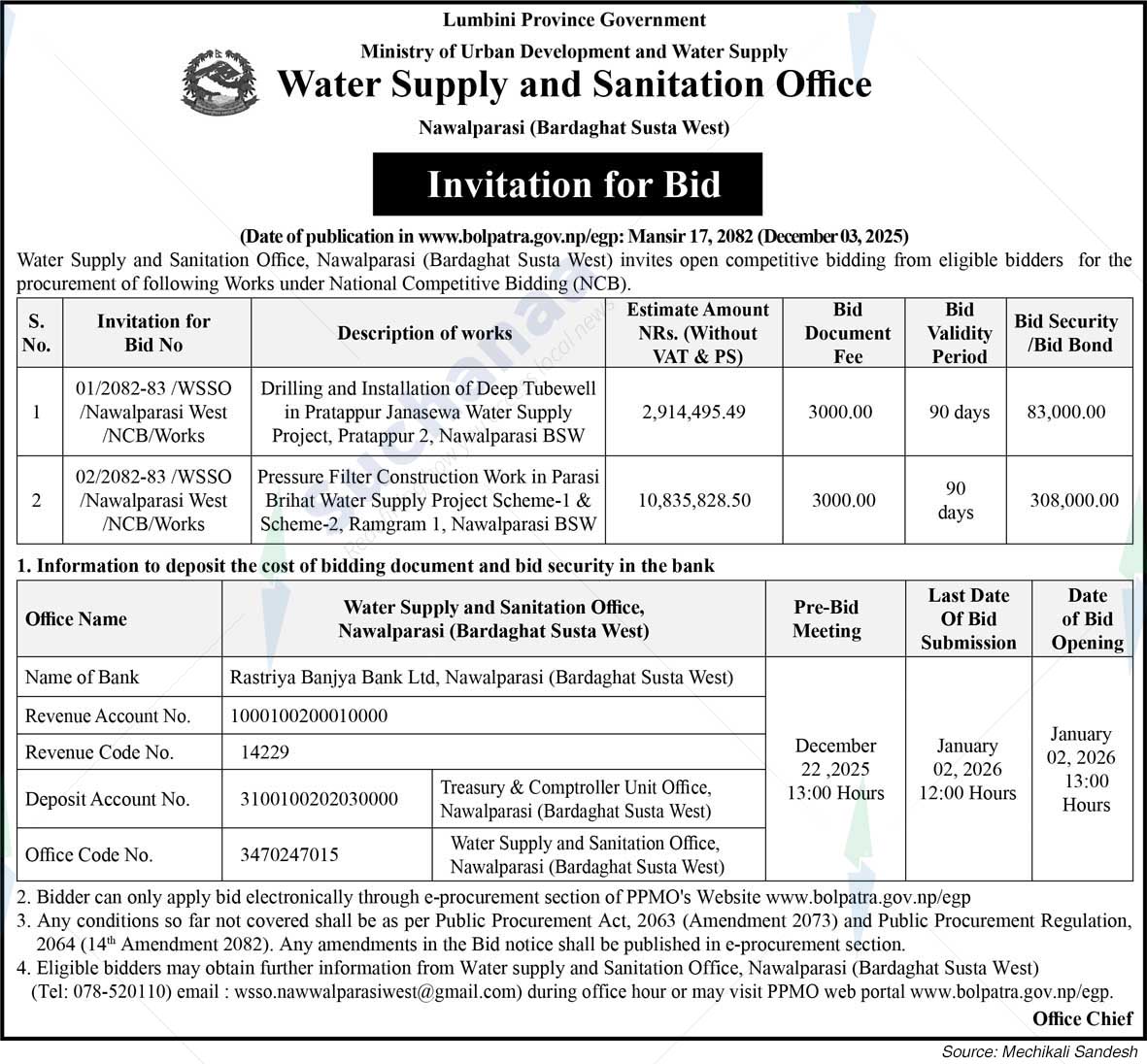 Water Supply and Sanitation Office, Nawalparasi (Bardaghat Susta West)
