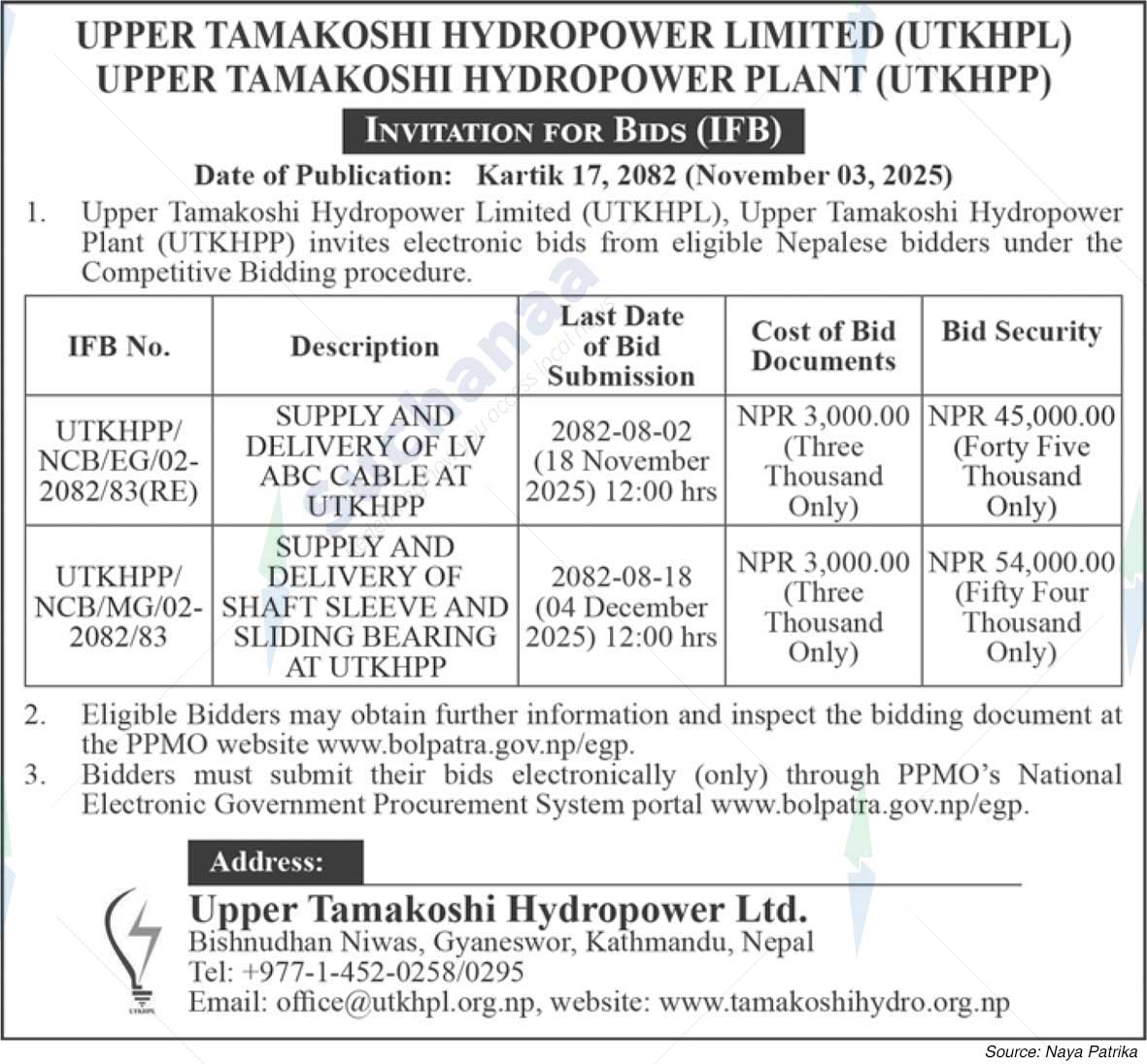 Upper Tamakoshi Hydropower Plant (Utkhpp)